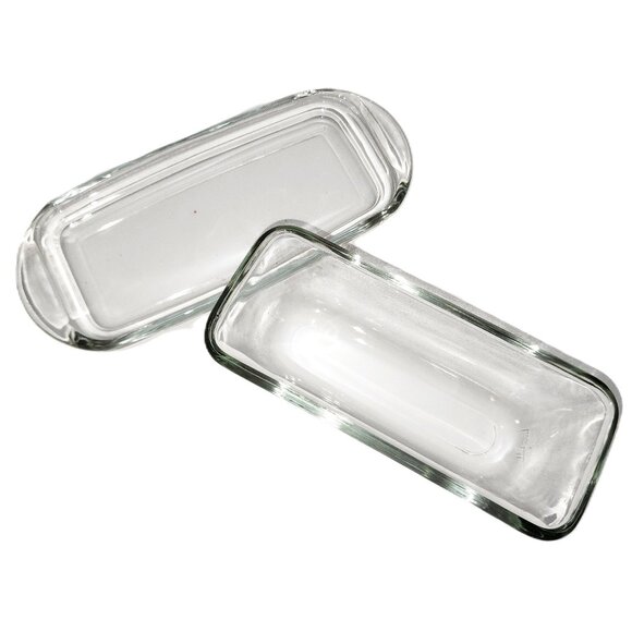 Glass Butter Dish with Lid ONLY: 7.25" x 3.55" x 3.75" - Picture 3 of 3